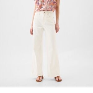 GAP Factory White Flare Wide Leg Jeans